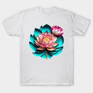 Lotus - Papercut Style T-Shirt